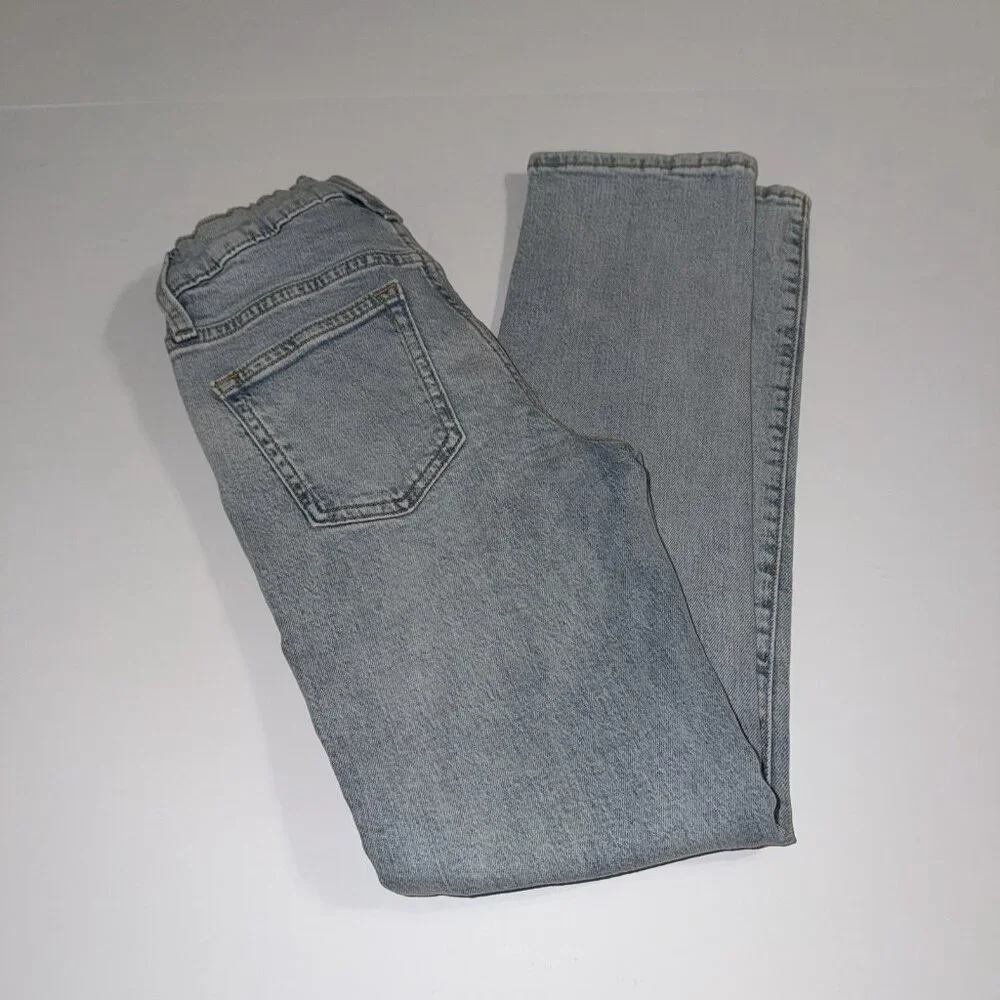 Old Navy Girls Jeans Slim Light Wash Size 10‎ NEW Adjustable Waist Distressed